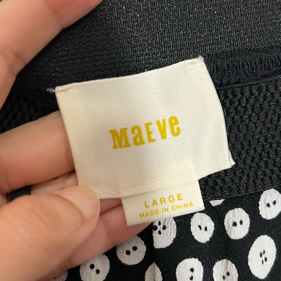 MAEVE by ANTHROPOLOGIE Button Black and white ruffle wrap Skirt | size large - Picture 5 of 8